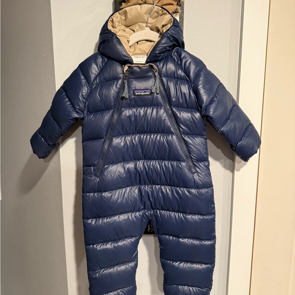 Patagonia Kids Navy and Beige Puffer Jacket